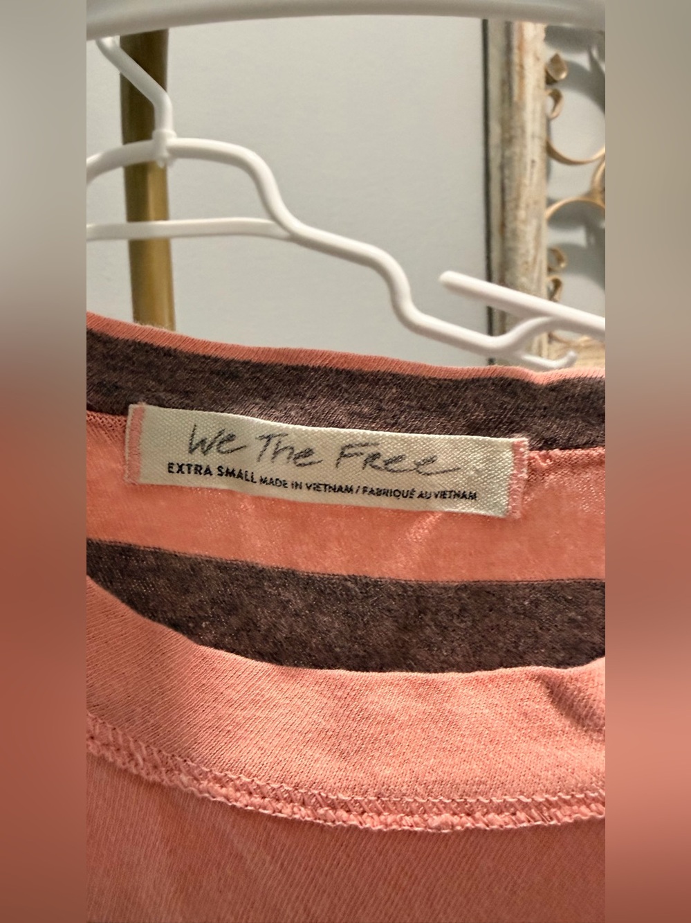 We The Free Peach and Brown Striped Tank - Picture 4 of 4